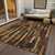 8' X 10' Coffee And Brown Striped Washable Indoor Outdoor Area Rug
