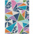 10' X 14' Dark Blue Green And Pink Geometric Washable Indoor Outdoor Area Rug