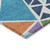 10' X 14' Dark Blue Green And Pink Geometric Washable Indoor Outdoor Area Rug