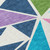 10' X 14' Dark Blue Green And Pink Geometric Washable Indoor Outdoor Area Rug