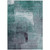 9' X 12' Teal Blue Aqua And Ivory Abstract Washable Indoor Outdoor Area Rug