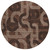 8' Chocolate And Beige Round Geometric Washable Indoor Outdoor Area Rug