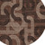 8' Chocolate And Beige Round Geometric Washable Indoor Outdoor Area Rug