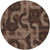8' Chocolate And Beige Round Geometric Washable Indoor Outdoor Area Rug