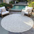 8' Ivory And Brown Round Polka Dot Washable Indoor Outdoor Area Rug