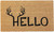 24" X 36" Natural And Black Hello With Antlers Outdoor Coir Door Mat