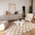 5' X 8' Beige and Brown Checkered Power Loom Area Rug