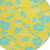 8' Yellow And Aqua Round Floral Washable Indoor Outdoor Area Rug