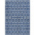 9' X 12' Navy Blue And Ivory Geometric Washable Indoor Outdoor Area Rug