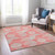 9' X 12' Salmon Ivory And Sky Blue Polka Dot Washable Indoor Outdoor Area Rug