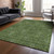 9' X 12' Olive Green And Green Floral Washable Indoor Outdoor Area Rug