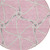8' Pink And Ivory Round Geometric Washable Indoor Outdoor Area Rug