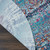 4' Blue Red And Orange Floral Distressed Round Rug