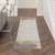 8' Gray and Ivory Abstract Non Skid Runner Rug