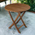 30" Brown Rounded Solid Wood Folding Outdoor Side Table