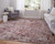 2' X 3' Red Gray and Pink Abstract Power Loom Area Rug