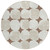 8' Brown Beige And Ivory Round Abstract Washable Indoor Outdoor Area Rug