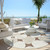 8' Brown Beige And Ivory Round Abstract Washable Indoor Outdoor Area Rug