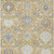 9' X 12' Gold Ivory And Gray Damask Washable Indoor Outdoor Area Rug