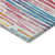 9' X 12' White Pink And Teal Blue Striped Washable Indoor Outdoor Area Rug
