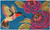 17" X 29" Blue Pink And Green Hummingbird Outdoor Coir Door Mat