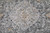 8' Gray and Silver Damask Power Loom Worn Faded Runner Rug