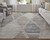 5' X 8' Ivory and Blue Geometric Hand Woven Area Rug