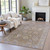 9' X 12' Brown And Lavender Floral Washable Indoor Outdoor Area Rug