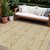 10' X 14' Gold And Ivory Southwestern Washable Indoor Outdoor Area Rug