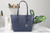 Michael Kors Charlotte Navy Leather Top Zip Tote