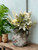 Cement Rustic Floral Jar