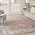 8' X 10' Gray and Red Oriental Power Loom Area Rug