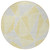 8' Gold Gray And Wheat Round Geometric Washable Indoor Outdoor Area Rug