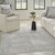 4' X 6' Ivory Silver and Gray Abstract Non Skid Area Rug