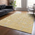 10' X 14' Gold And Beige Abstract Washable Indoor Outdoor Area Rug