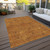 9' X 12' Copper And Ivory Geometric Washable Indoor Outdoor Area Rug