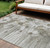 10' X 14' Taupe Ivory And Tan Floral Washable Indoor Outdoor Area Rug