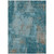 9' X 12' Teal Blue And Gray Abstract Washable Indoor Outdoor Area Rug