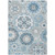 10' X 14' Sky Blue And Denim Blue Floral Medallion Washable Indoor Outdoor Area Rug