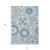 10' X 14' Sky Blue And Denim Blue Floral Medallion Washable Indoor Outdoor Area Rug
