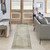 10' Blue And Ivory Floral Medallion Distressed Washable Runner Rug