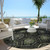 8' Green Gray And Charcoal Round Medallion Washable Indoor Outdoor Area Rug