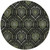 8' Green Gray And Charcoal Round Medallion Washable Indoor Outdoor Area Rug