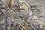 8' X 10' Gray Blue and Red Abstract Power Loom Worn Faded Area Rug