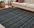 5' X 7' Black Ivory And Charcoal Wool Plaid Hand Tufted Area Rug