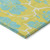 10' X 14' Yellow And Aqua Floral Washable Indoor Outdoor Area Rug