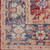 8' Blue and Red Floral Distressed Non Skid Runner Rug