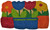 18" X 30" Blue and Red Coir Floral Outdoor Door Mat