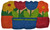 18" X 30" Blue and Red Coir Floral Outdoor Door Mat
