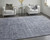 2' X 3' Gray and Blue Abstract Hand Woven Area Rug